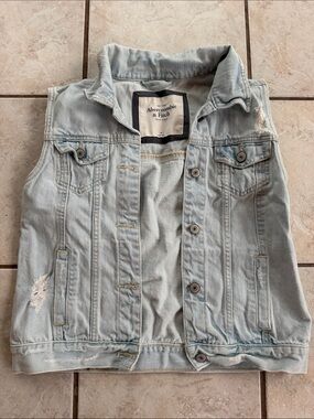 Abercrombie & Fitch Light Blue Denim Vest